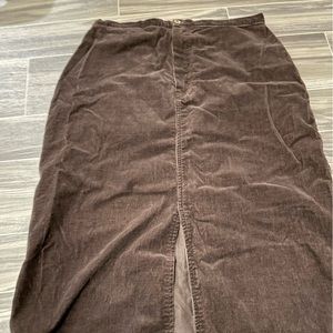 Corduroy maxi skirt with slit